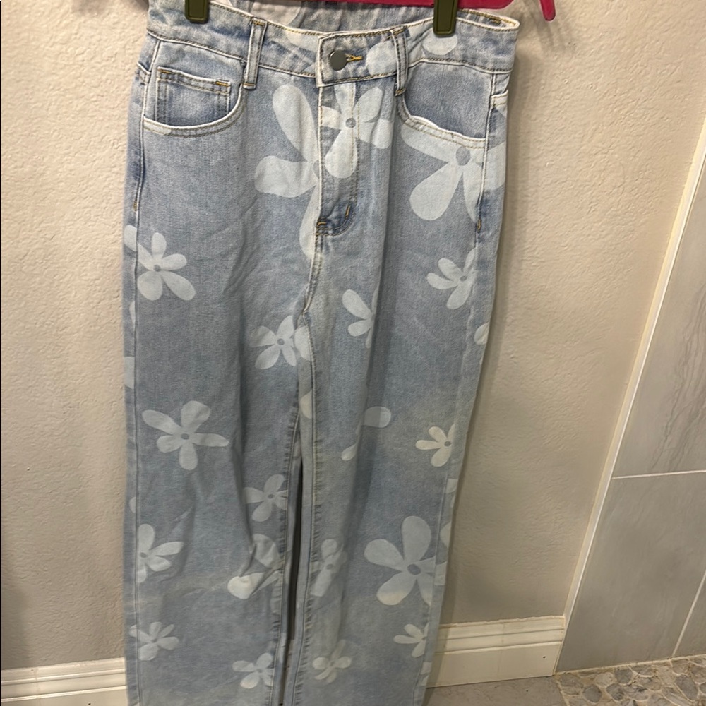 Floral Light Blue Women's Jeans